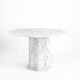 Vintage octagonal table in white marble. France, 70s
