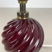 Unique Table Lamp Base made of Murano Glass with Red Ball, Barovier & Toso (attributed), Italy, 1960s