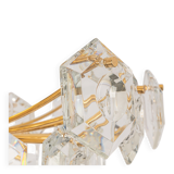 Ceiling light, brass and crystal glass by Kinkeldey, Germany, 1970s.