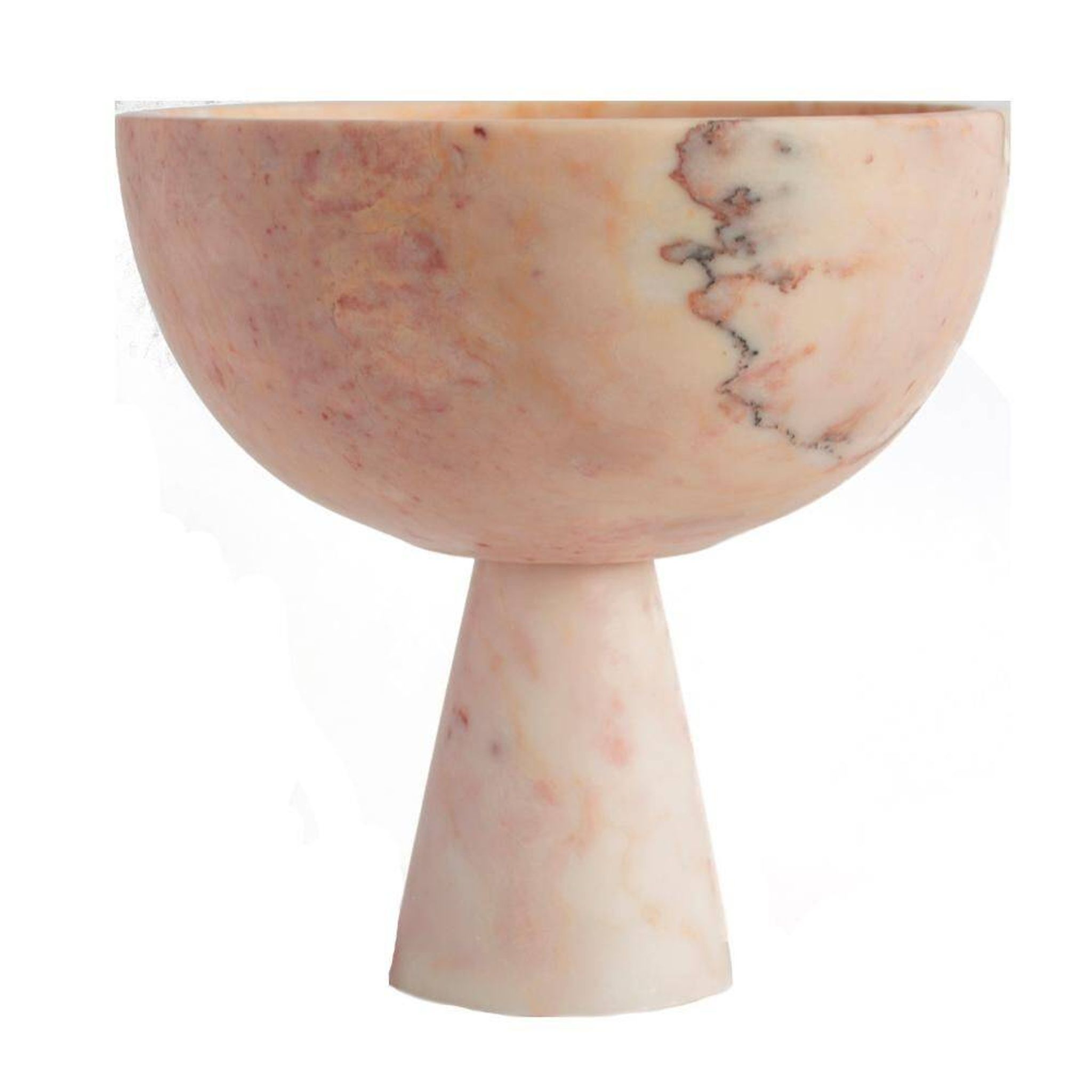 XL pink marble pedestal bowl