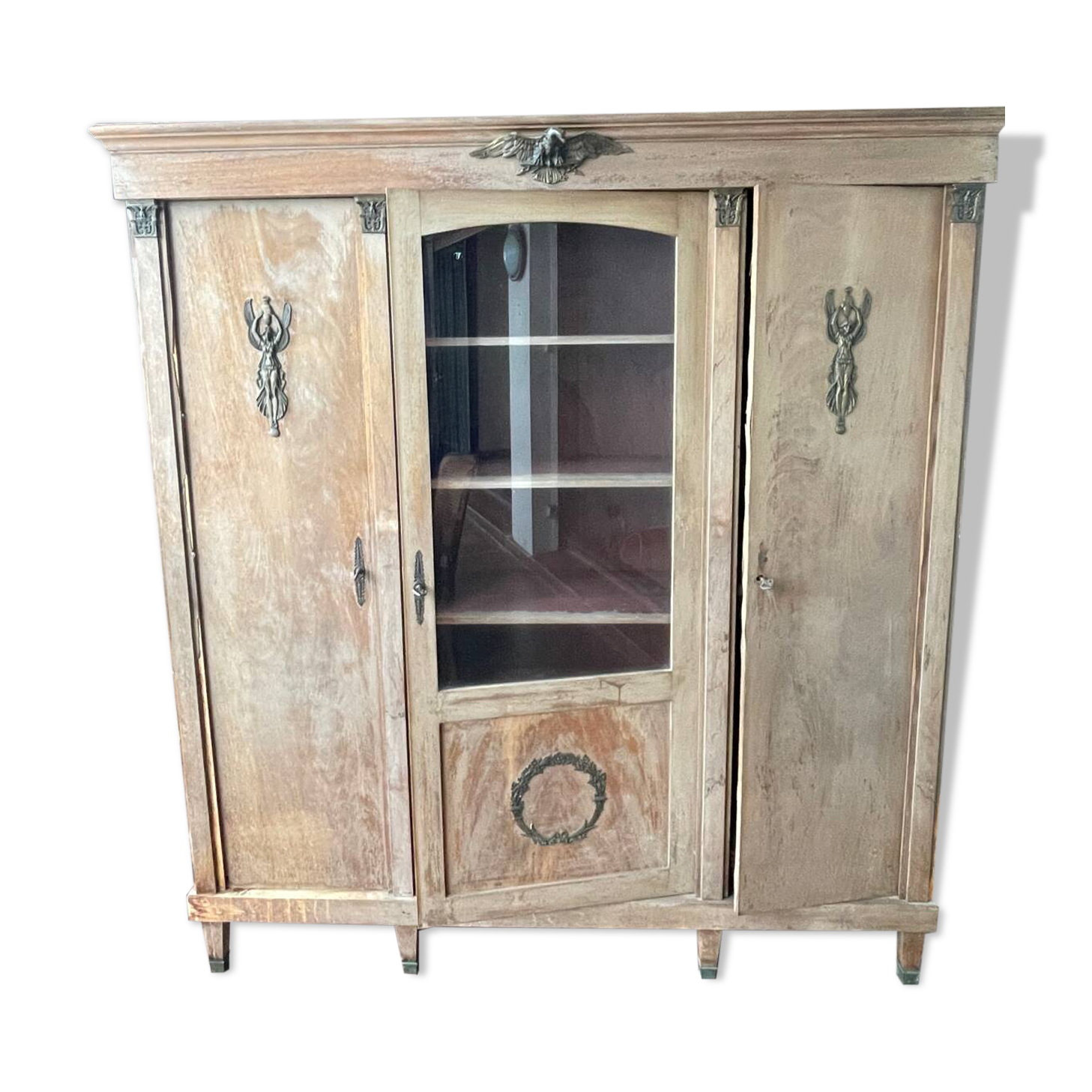 Armoire Cabinet directoire en chêne brut