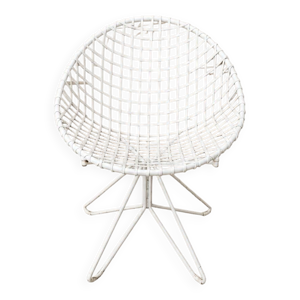 Fauteuil vintage en treillis - moderniste