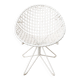 Fauteuil vintage en treillis d'acier laqué blanc – design moderniste
