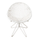 Fauteuil vintage en treillis d'acier laqué blanc – design moderniste