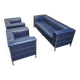 Poltrona Frau set / dark blue leather / Talus / sofa - chairs - / 3 seater / 2 x lounge chair