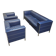 Poltrona Frau set / dark blue leather / Talus / sofa - chairs - / 3 seater / 2 x lounge chair