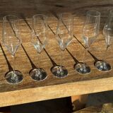 Set of 5 large champagne flutes