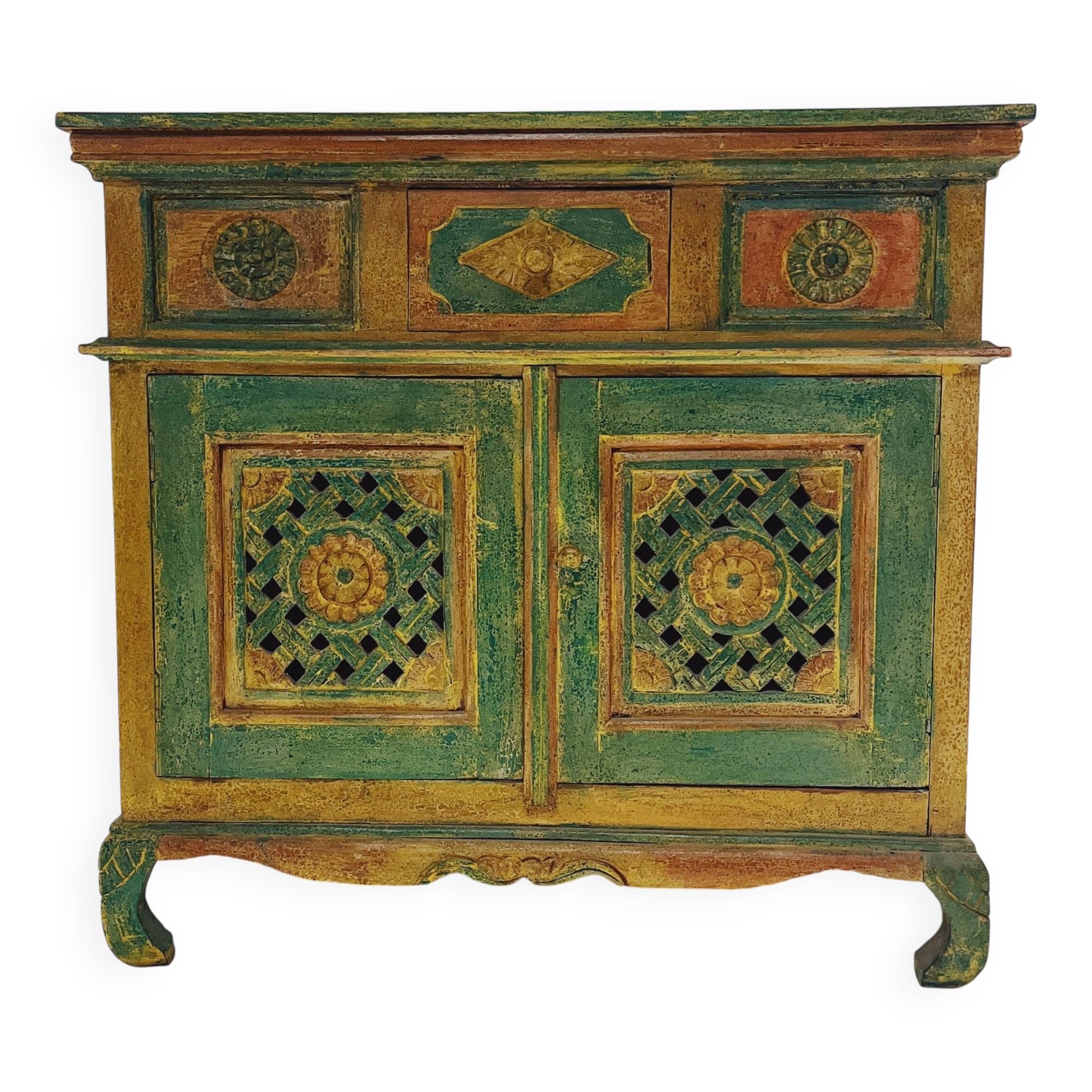 Indian Antique Cabinet with Carvings