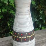Very Large glazed ceramic vase Vintage W.Germany 60s soliflore shape