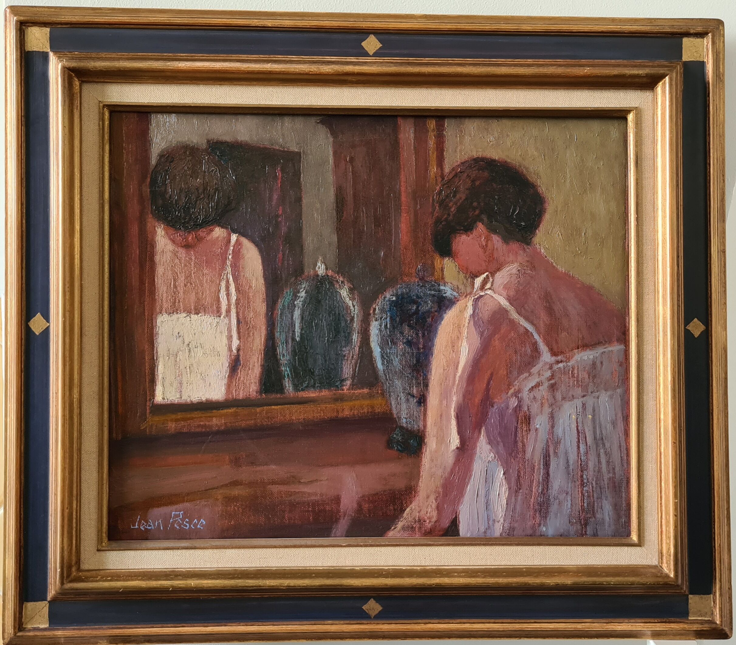 The Mirror - Oil on canvas by Jean Pesce