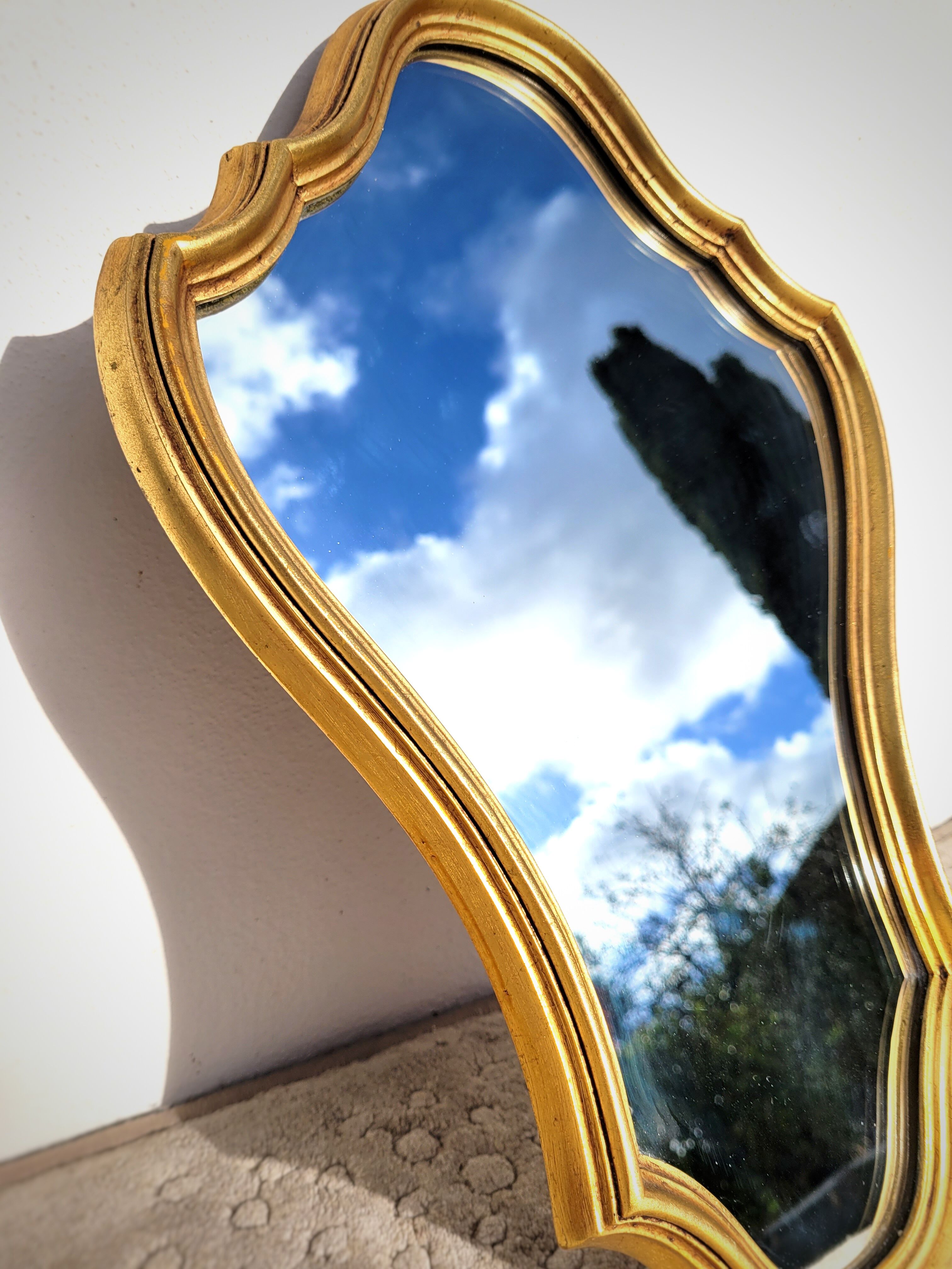 Golden mirror 45x30cm