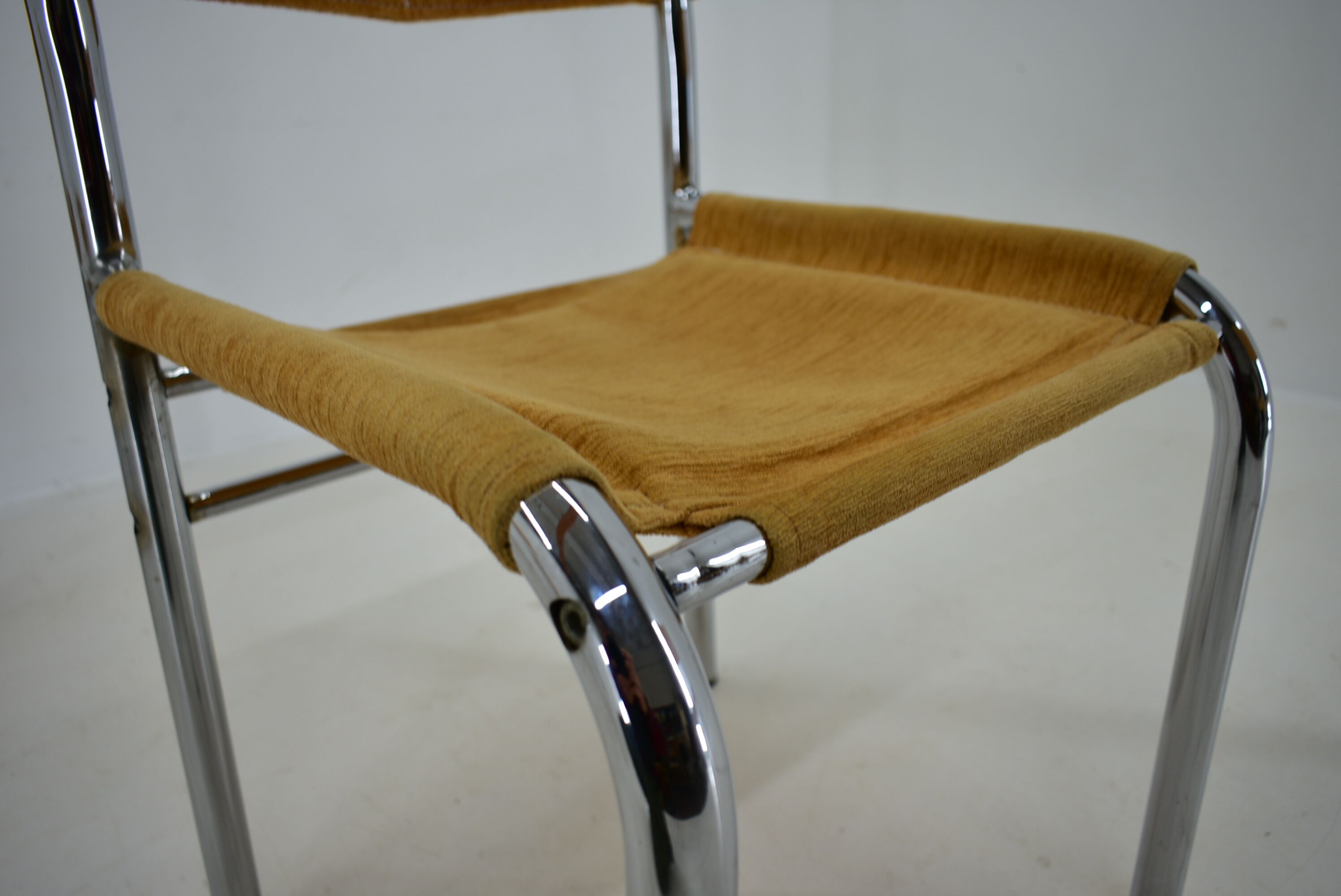 Set of four design chrome dining chairs by Viliam Chlebo, Czechoslovakia, 1980s