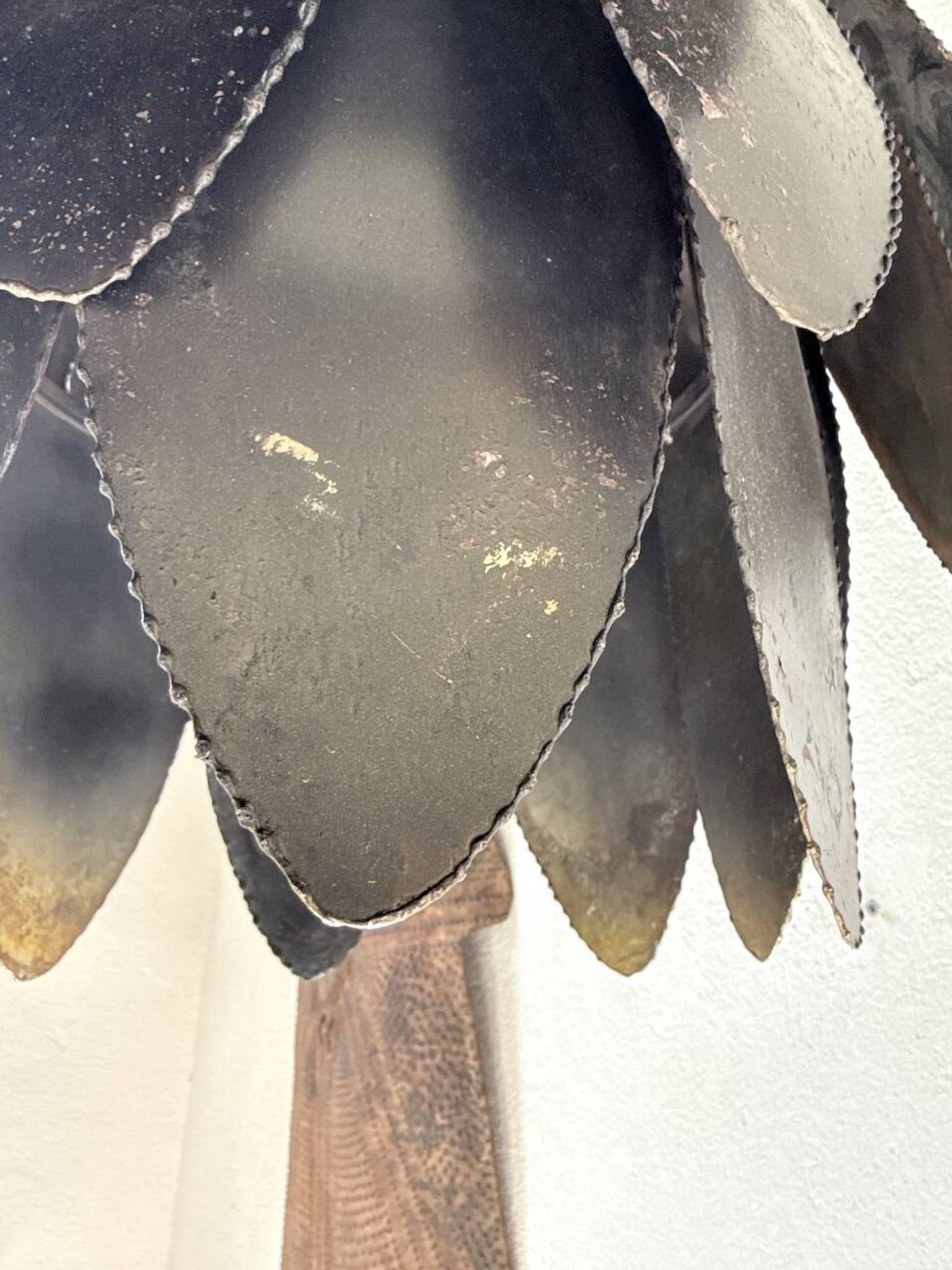 Brutalist suspension Jansen metal welded flower