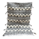 Small black Moroccan Berber Zanafi kilim rug for bedroom and living room.