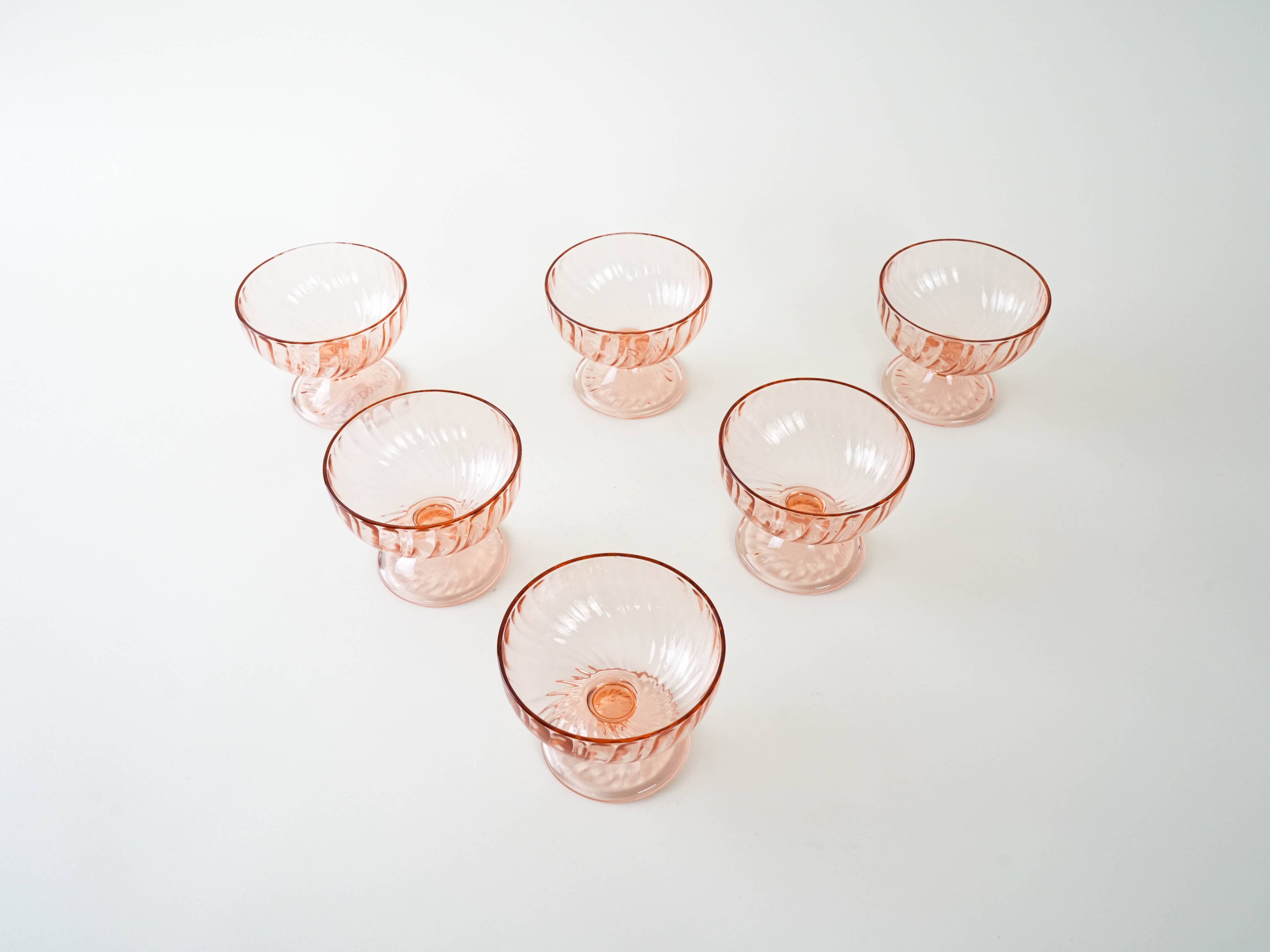 Set of dessert bowls, Italian design, 1970s, production: Italy