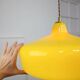Mid-Century Italian Brass and Yellow Glass Pendant Lamp