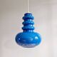 Large Space Age pendant light in blue opaline, 1960s-70s