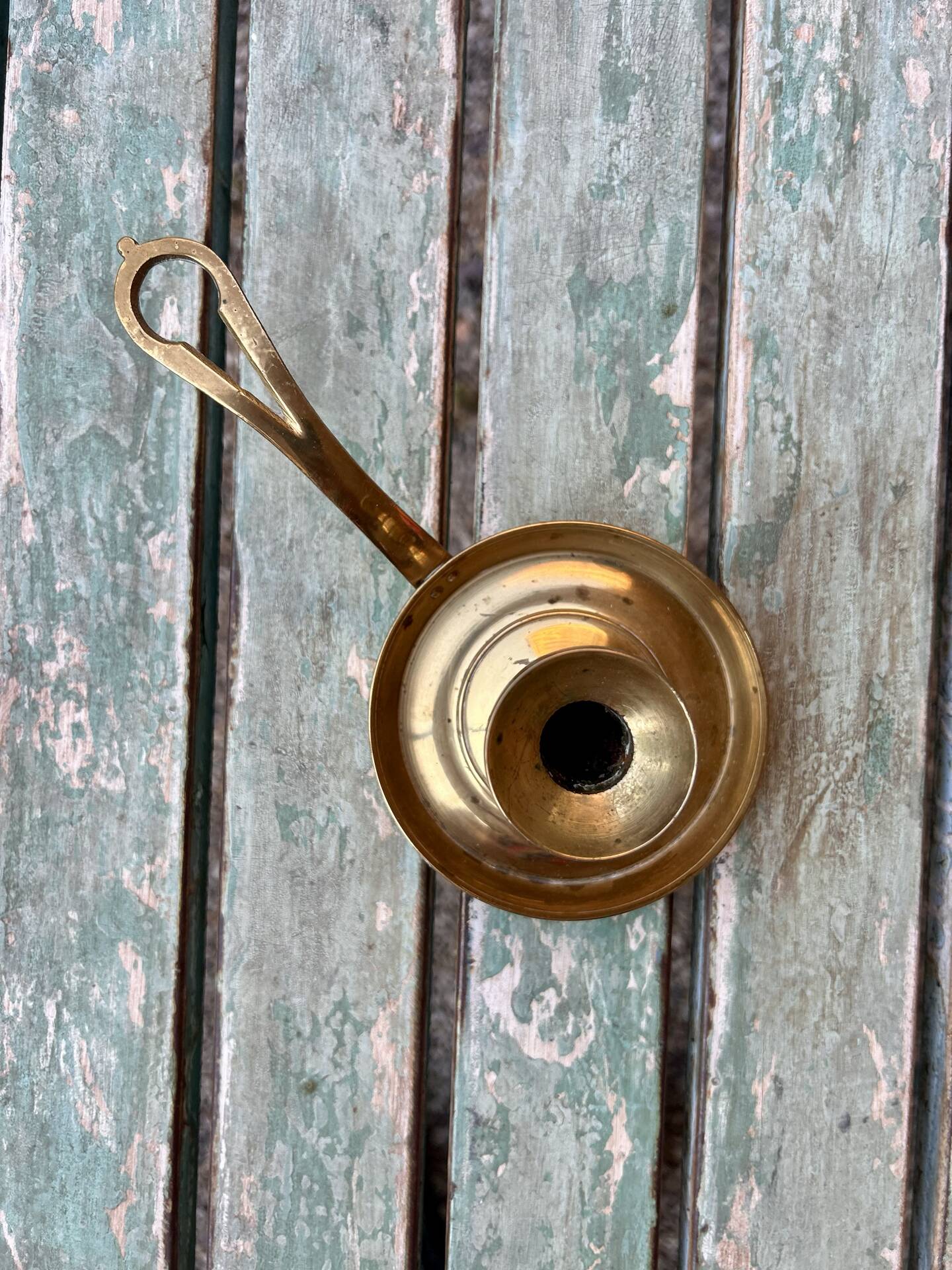 Brass hand candlestick