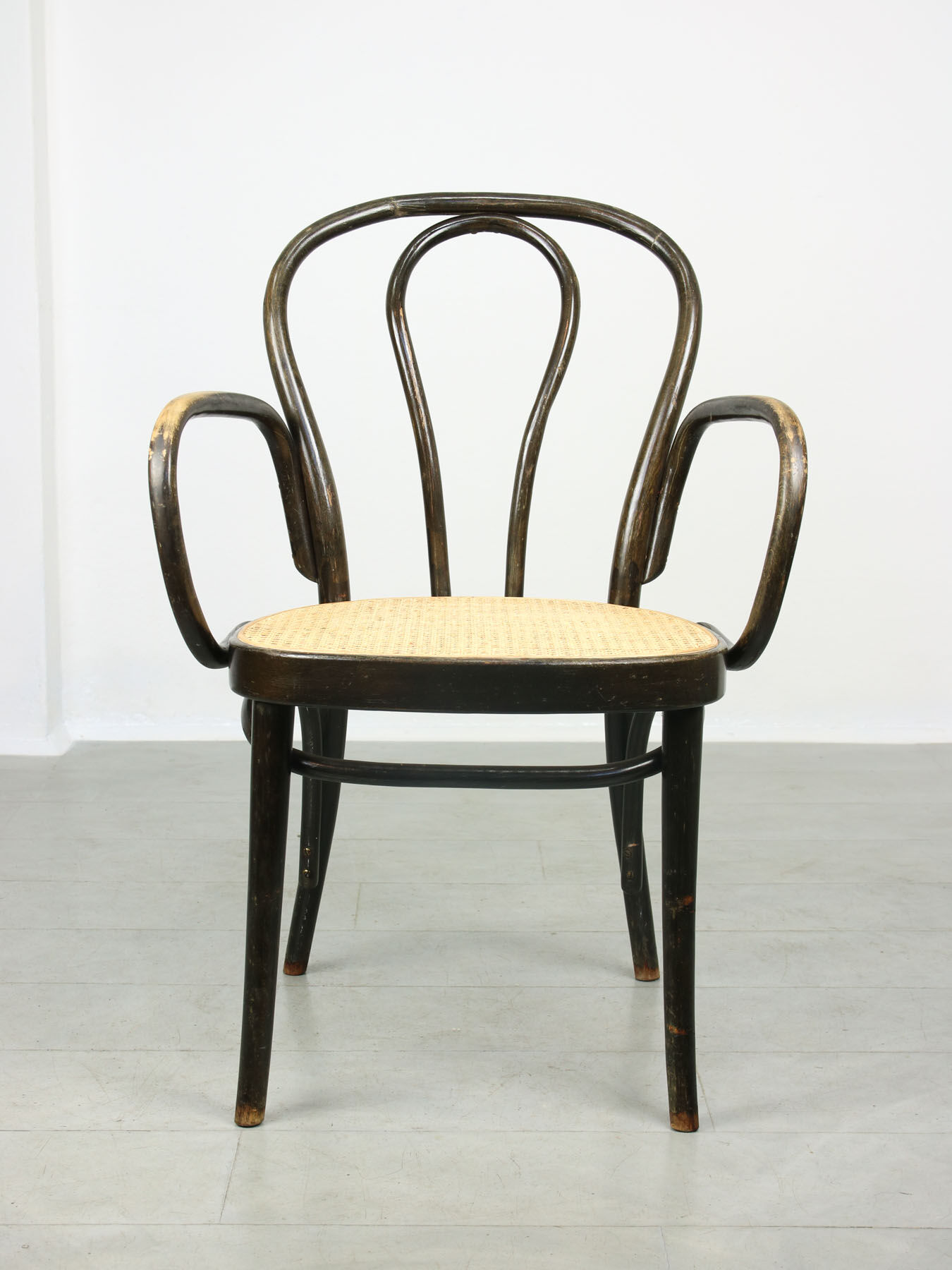 Vintage Bentwood Wide Seat and Arms Bistro Chair