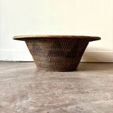 Flared woven wicker basket