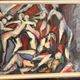 Oil Painting Canvas Cubist Cubist Scene Figurative Dance