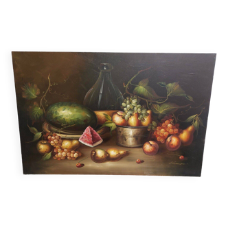 Painting on canvas Still life with fruits