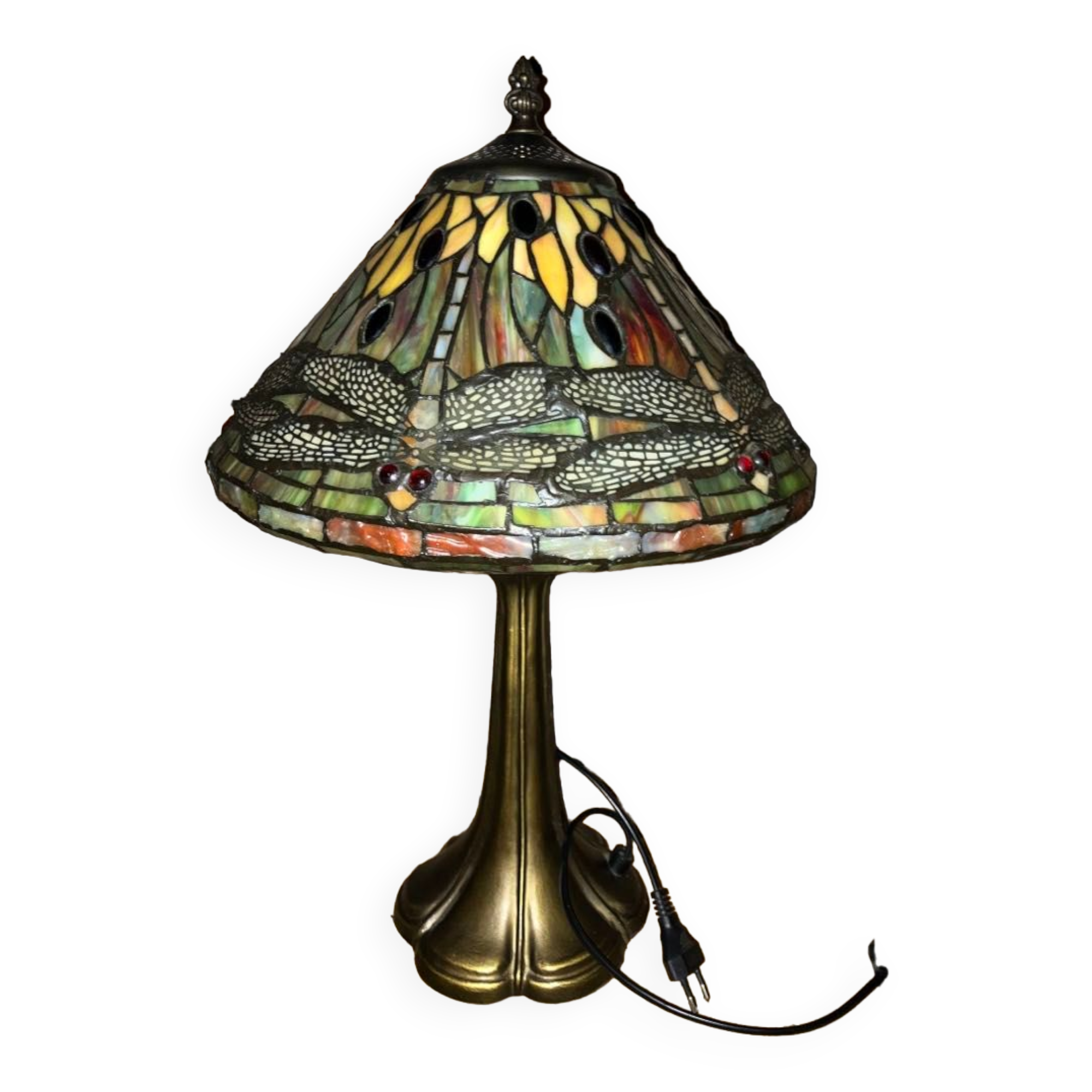 Floor lamp style tiffany dragonfly décor