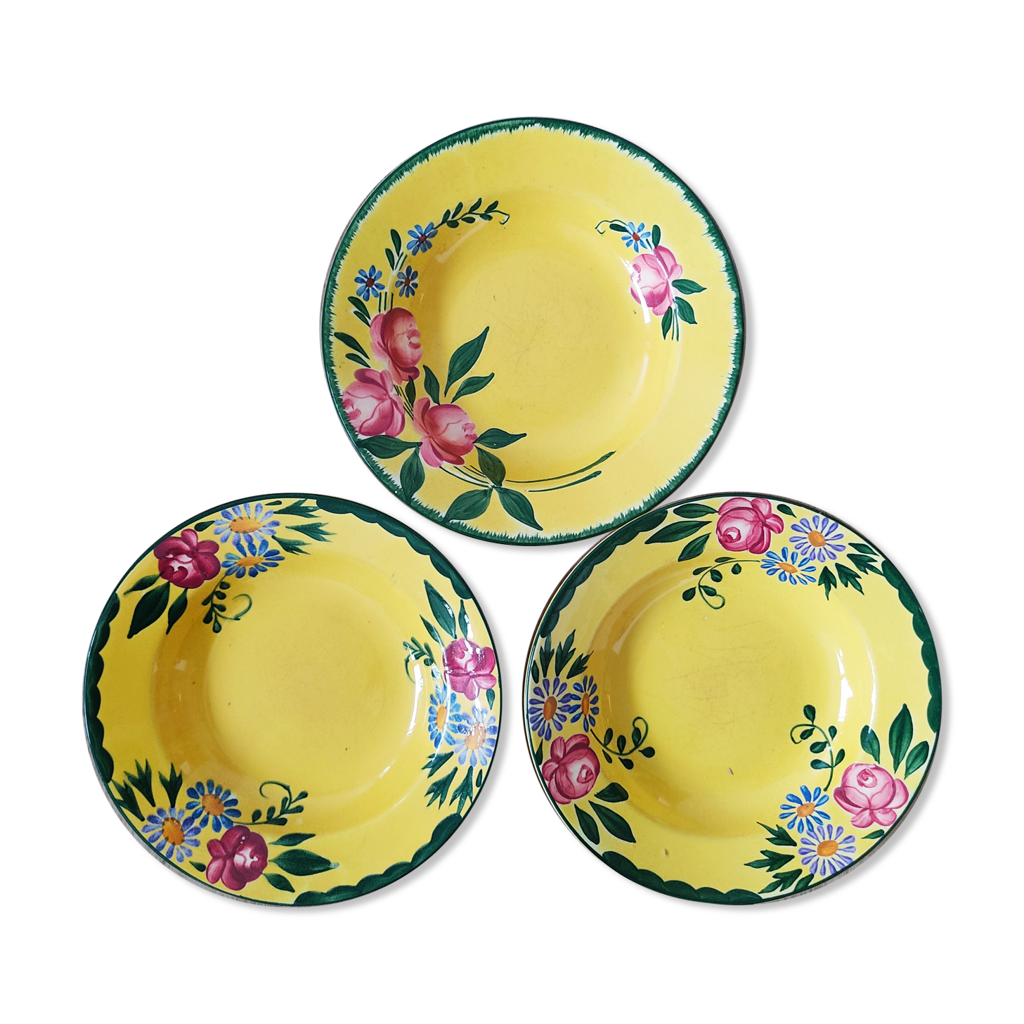 Sarreguemines set of two plates Florence and a Palermo