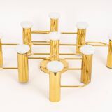 1 of 2 Sciolari Leola wall-mounted ceiling light in brass, Germany, 1970s