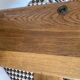 Old school desk with integrated chair – oak and metal – year