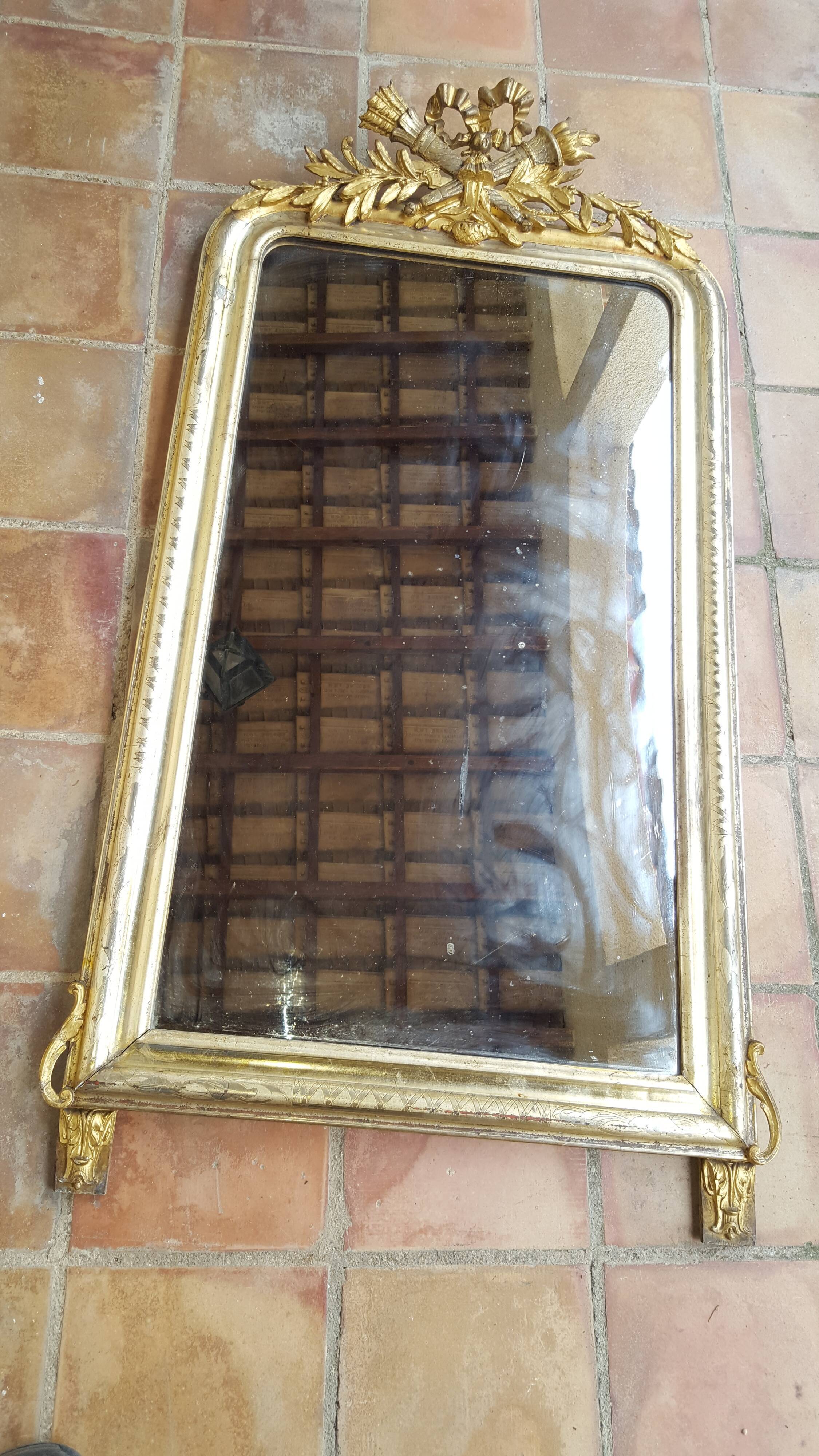 Large mirror style Louis XV , late 19th em , early XX em 82x150cm