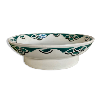 Dish on piedouche Faience of Badonviller
