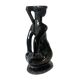 Old Vallauris soliflore vase in pearly black ceramic - female body