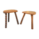 2 vintage tripod stools