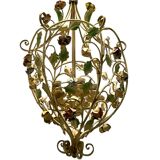 Italian Tole Flower Chandelier, 1960s