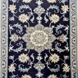 Tapis d'Orient Iran Naïn Laine Et Soie : 0.77 X 2.94 Mètres
