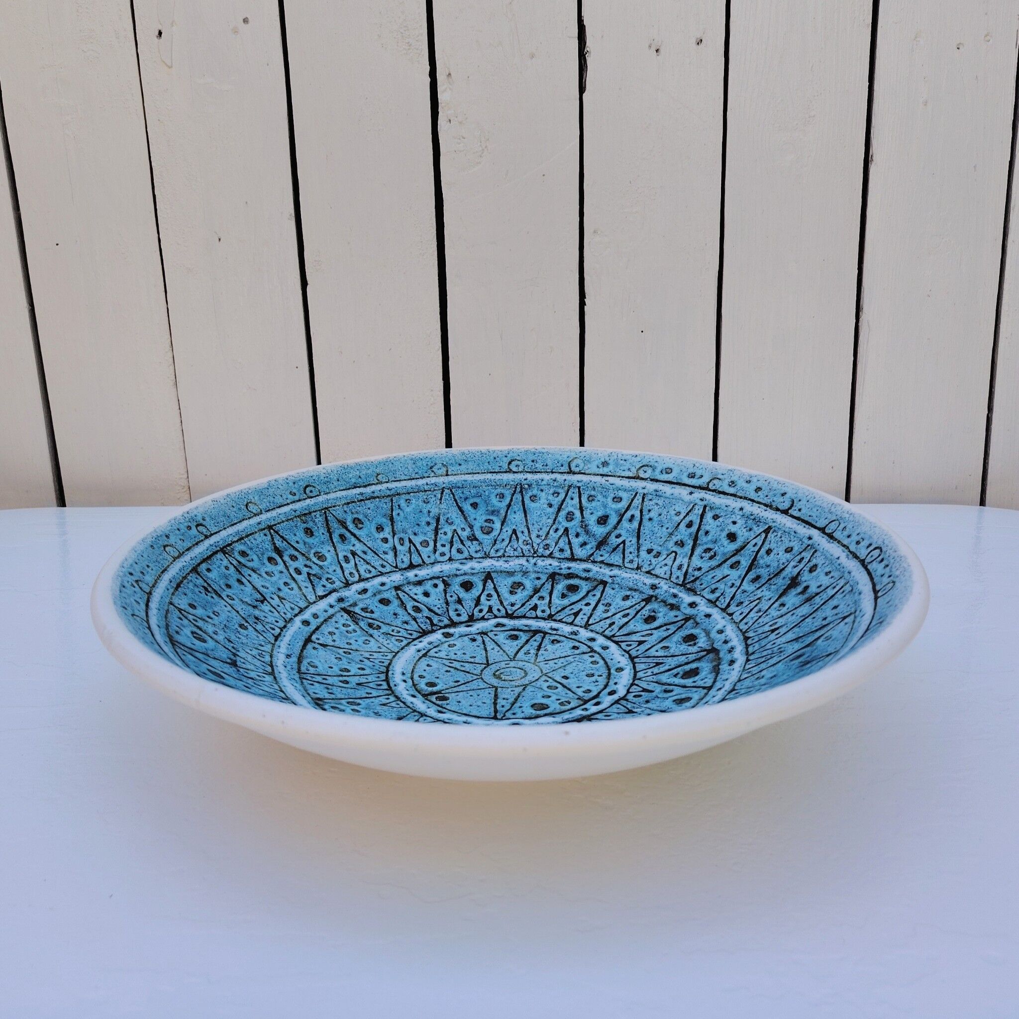 Grand plat en céramique, Danuta le Henaff, vintage
