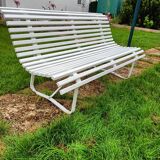 Banc de jardin ancien avec pieds en métal