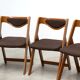 Ensemble de six chaises de salle à manger sculpturales italiennes.