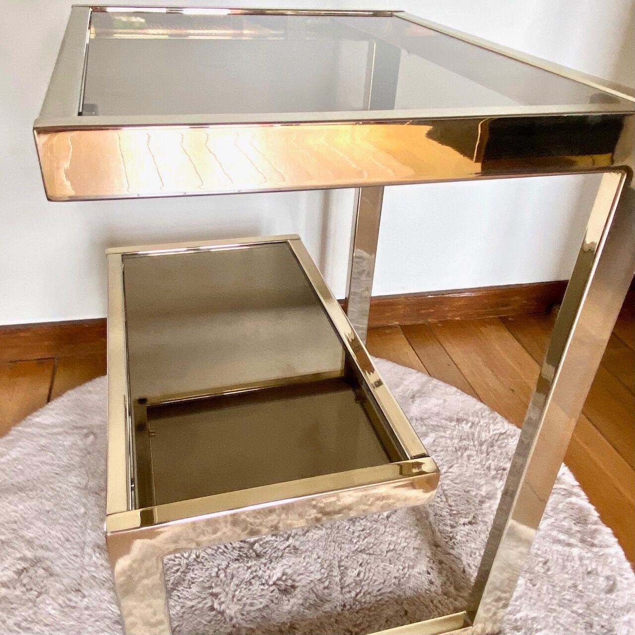 Belgochrom 'G' gold plated side table
