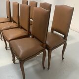 Set of eight Regency style chairs in solid oak, 20th century