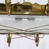 After Pietro Chiesa Italian Brass 12 Lights Candelier Fontana Arte