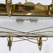 After Pietro Chiesa Italian Brass 12 Lights Candelier Fontana Arte