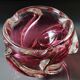 Ashtray/empty pocket, in blown Art glass, Murano/Italy. Organic floral shape. Pink tones