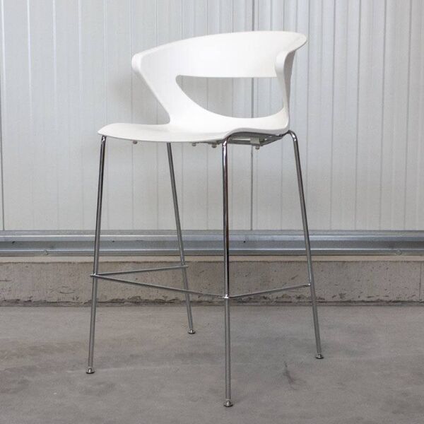 Tabouret Haut Kicca Stool de chez Kastel en plastique Blanc