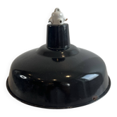 Industrial suspension in black enamelled sheet metal - workshop lampshade