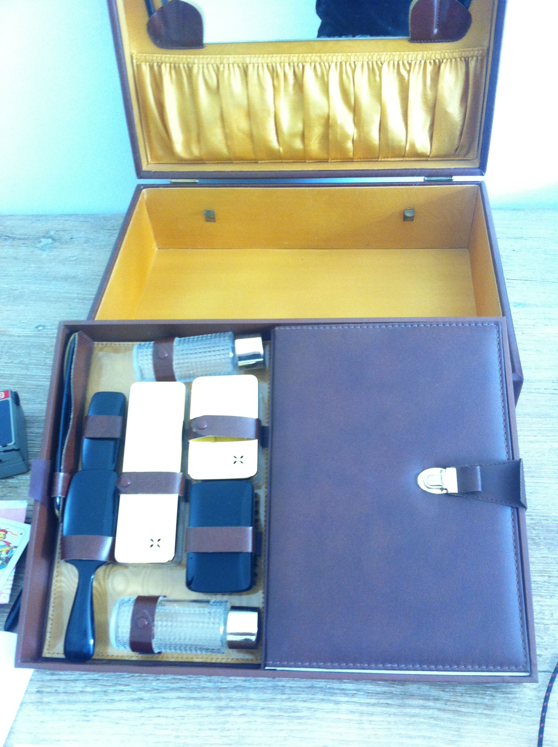 Vintage faux leather suitcase