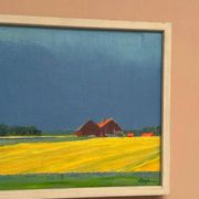 Original Swedish Oil on Canvas – "Approaching Storm" by Astrid Larje – Signed – Vintage and Framed – 43 × 30 cm (16.9" × 11.8")