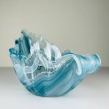 Vintage Italian Blue Art Glass Vase, 1990s