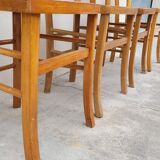 Series of 4 chairs of bistrot restaurant old 1950